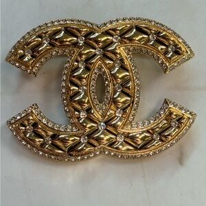 Vintage Chanel Quilted CC Brooch
